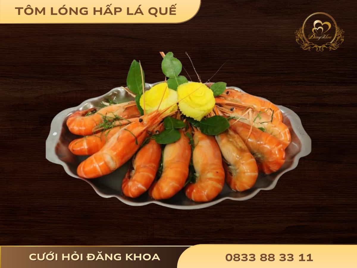   Tôm lóng hấp lá quế